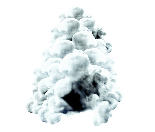 Gray smoke on white background. 3d rendering, 3d illustration. - Fotoğraf, Görsel