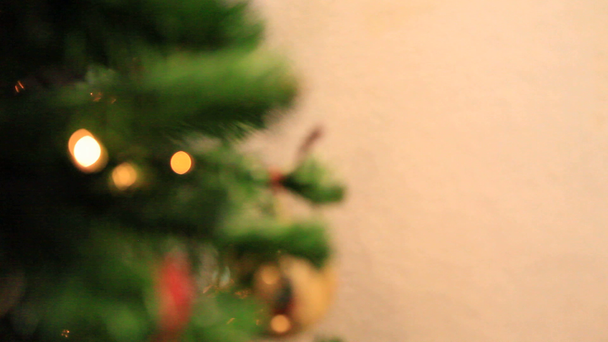 árbol de navidad luces fondo - Imágenes, Vídeo
