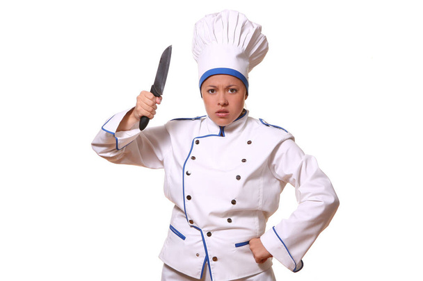 Hermosa mujer en imágenes de chef - Foto, Imagen
