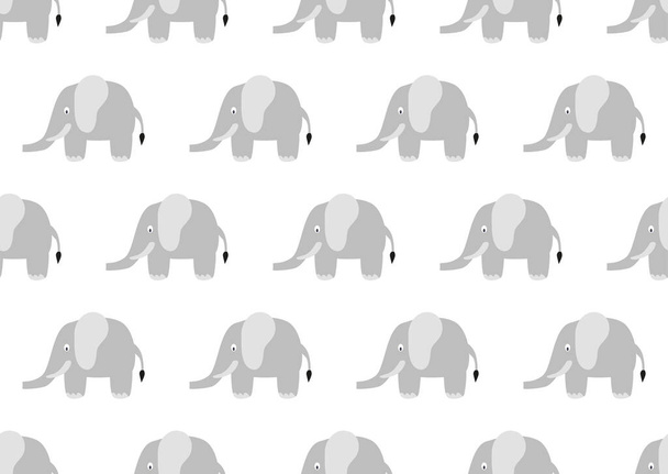 grey elephant cartoon characters, simply pattern vector illustration   - Vector, Image