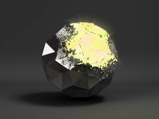 futuristic background geometric figure with a luminous area on the surface 3d render  - Foto, Imagem