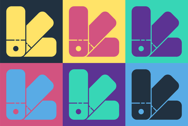 Arte pop Icono de guía de paleta de colores aislado sobre fondo de color. Ilustración vectorial
 - Vector, Imagen