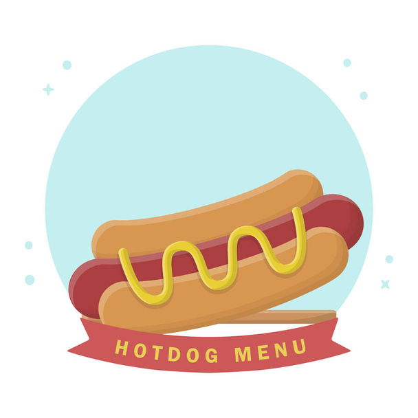 Hotdog Pikaruokaateria. Tasainen vektori kuvake suunnittelu
 - Vektori, kuva