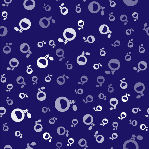 Icono Perfume blanco aislado patrón sin costuras sobre fondo azul. Ilustración vectorial
 - Vector, imagen