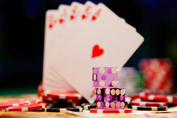 A Casino table with Euro bills  - Fotó, kép