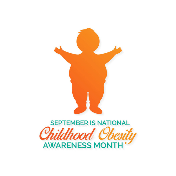 Illustrazione vettoriale sul tema dell'obesità infantile nazionale mese di sensibilizzazione osservato ogni anno nel mese di settembre
. - Vettoriali, immagini