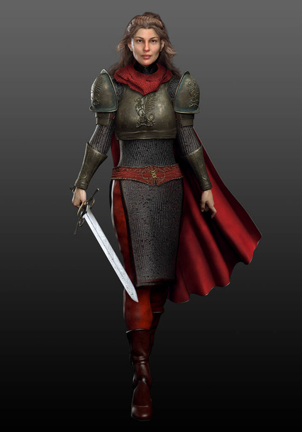 Femme guerrière ou chevalier en armure lourde
 - Photo, image