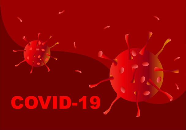 Kandaki virüs. Kırmızı bayrak. Covid -19. Coronavirus 2019-nCoV. Corona virüs simgesi. - Vektör, Görsel