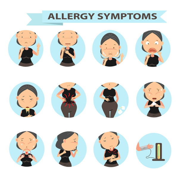 danger of allergies Vector Illustration - Vector, Image