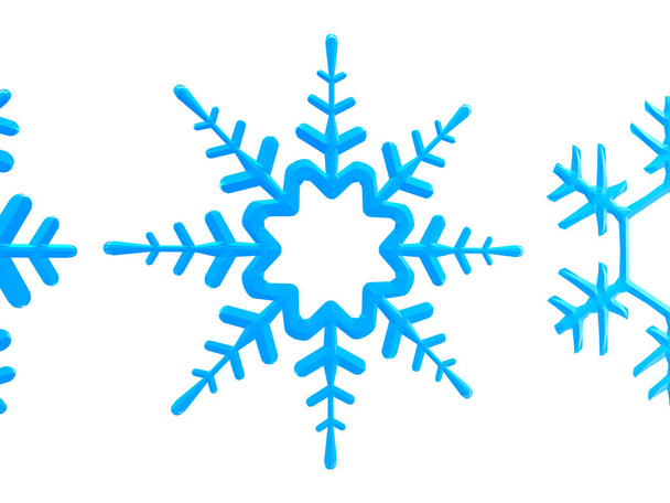 Filigrane Eiskristalle als Schneeflocken im Winter - Foto, Bild