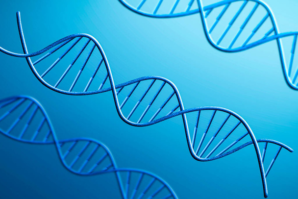 Структура ДНК на синем фоне.
 - Фото, изображение