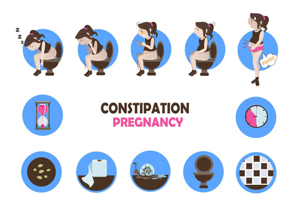Verstopfung Schwangerschaft Vektor Illustration - Vektor, Bild