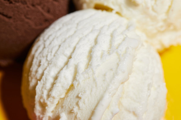 close up view of tasty white ice cream - Photo, image