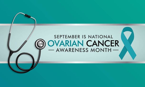 Векторна ілюстрація на тему місяця обізнаності про рак Ovarian Cancer, який спостерігається щороку у вересні.. - Вектор, зображення