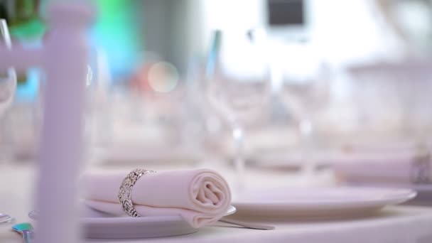 white table served luxury for festive dinner - Záběry, video