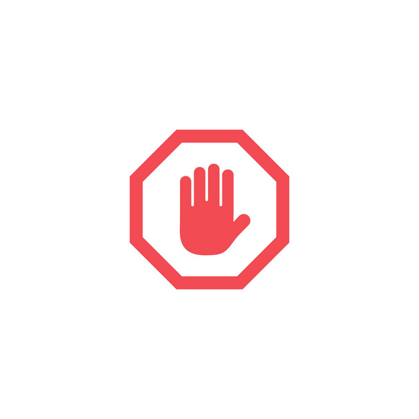 Stop tenyér kéz ikon design sablon vektor elszigetelt - Vektor, kép