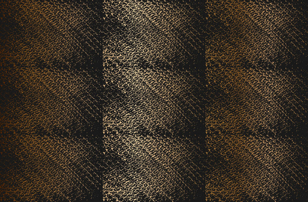 Set collage de détresse doré vieux pelé rouillé, texture vectorielle rayé avec filet métallique, fil, cage, rayures croisées. Illustration EPS8
. - Vecteur, image