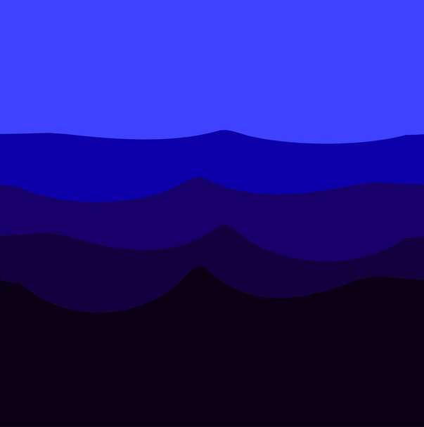抽象的な深い青色の波状の背景。デザインの要素. - ベクター画像