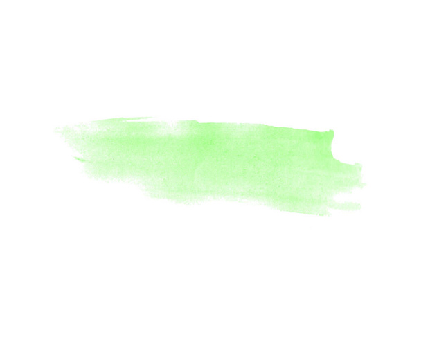 Colore astratto acquerello pennello bagnato pennellata elemento rigato per la stampa. Colorato acquerello verde mano disegnato carta texture isolato macchia su sfondo bianco per la progettazione del testo, web. - Foto, immagini