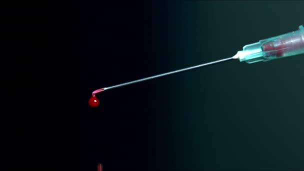 Syringe with blood - Felvétel, videó