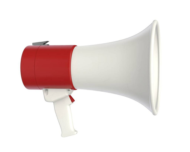 3D render of electric Megaphone isolated on white. - Photo, Image