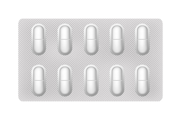 Medische tabletten in verschillende vormen. - Vector, afbeelding
