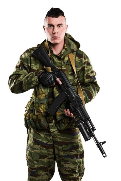 soldado russo masculino isolado com caminho de recorte no fundo branco
. - Foto, Imagem