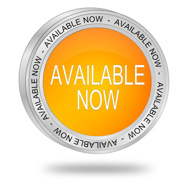 orange Available now Button - 3D illustration - Photo, Image