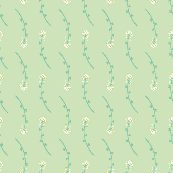 capsella wilde bloemen naadloze vector patroon - Vector, afbeelding