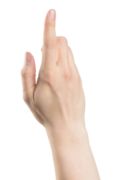 dedo apontador masculino, isolado com trajeto de recorte em fundo branco
 - Foto, Imagem