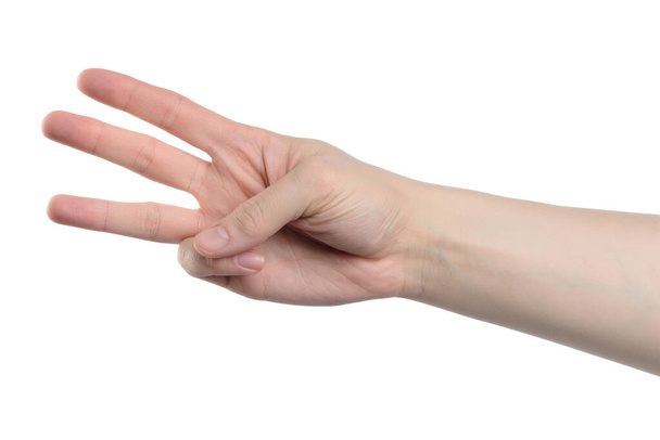 Mužská ruka počítání od jedné do pěti izolovaných na bílém pozadí - Fotografie, Obrázek