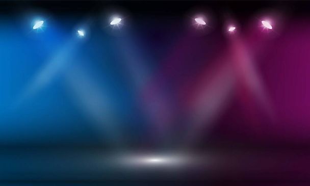 Stage podium with lighting, Stage Podium Scene with for Award Ceremony on Light Colorful Background vector design. - Vector, Image