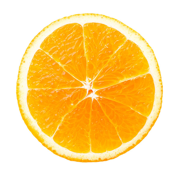 Slice of fresh orange isolated on white background with clipping path - Foto, Bild