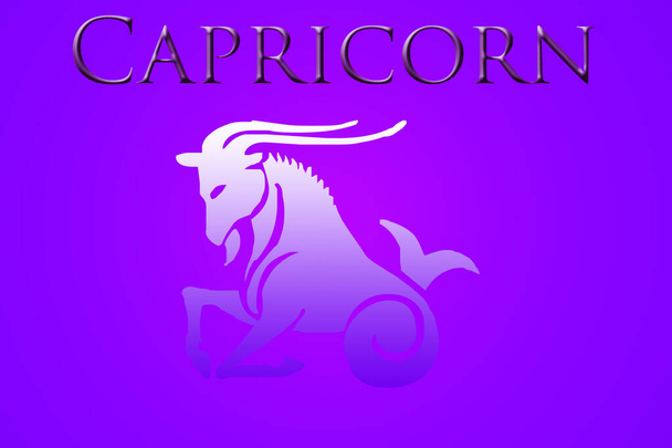 zodiac sign of capricorn on abstract pink background - Photo, Image
