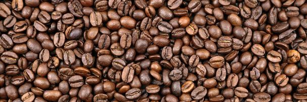 Detailní záběr pražených kávových zrn - Fotografie, Obrázek