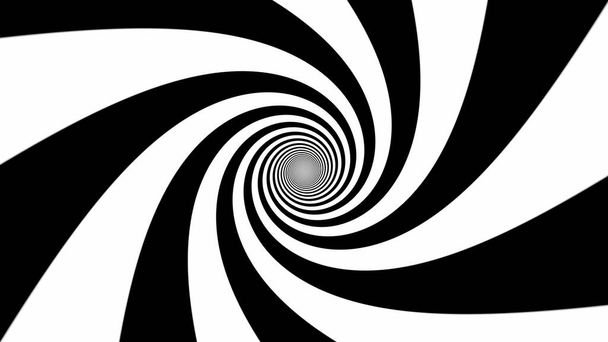 Black and White Spiral Swirl Psychedelic Hypnotic Optical Illusion - Αφηρημένη υφή φόντου - Φωτογραφία, εικόνα