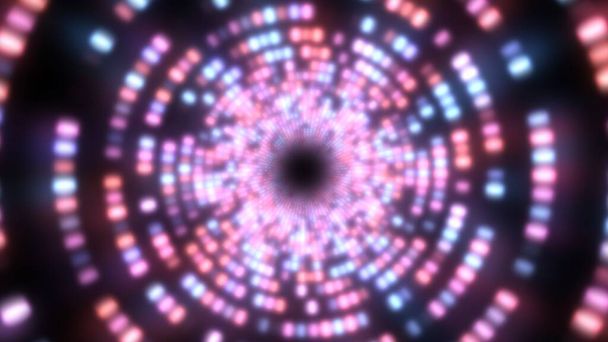 Летять у нескінченному тунельному кільці яскравих сяючих неонових вогнів - Абстрактна текстура тла
 - Фото, зображення