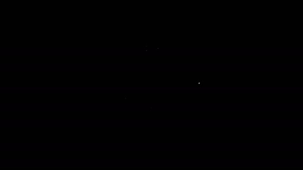 Línea blanca Signo colgante con texto Icono cerrado aislado sobre fondo negro. Tema comercial para cafetería o restaurante. Animación gráfica de vídeo 4K
 - Metraje, vídeo