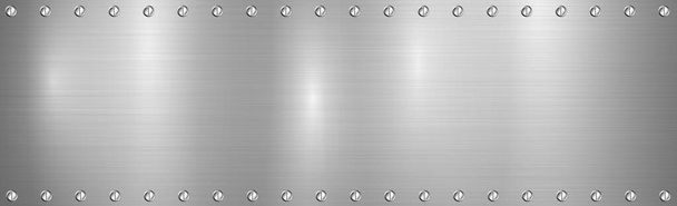 Panorama de textura de metal prateado com reflexão
 - Vetor, Imagem