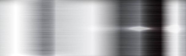 textúra panoráma ezüst fém visszaverődéssel - Vektor, kép