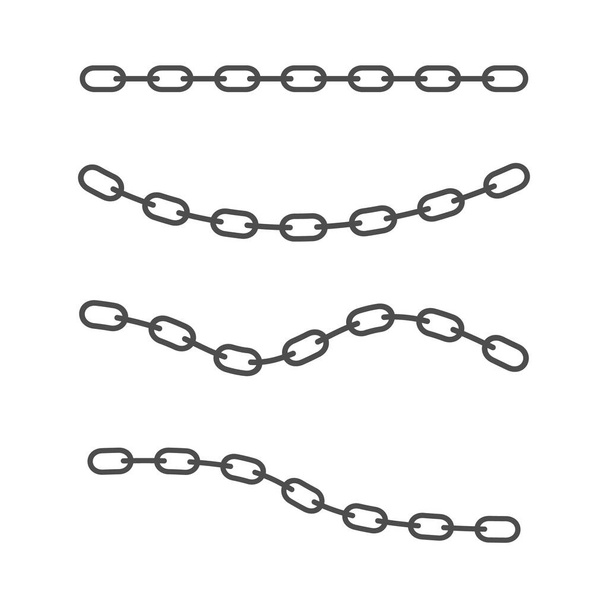 Collection of chains icon vector illustration isolated on white - Vector, Image