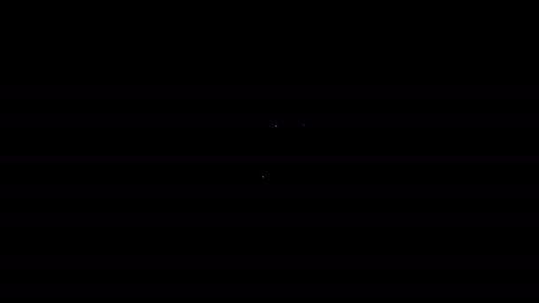 白い線黒の背景に隔離されたチェーンリンクアイコン。リンク・シングル。ハイパーリンクチェーンシンボル。4Kビデオモーショングラフィックアニメーション - 映像、動画