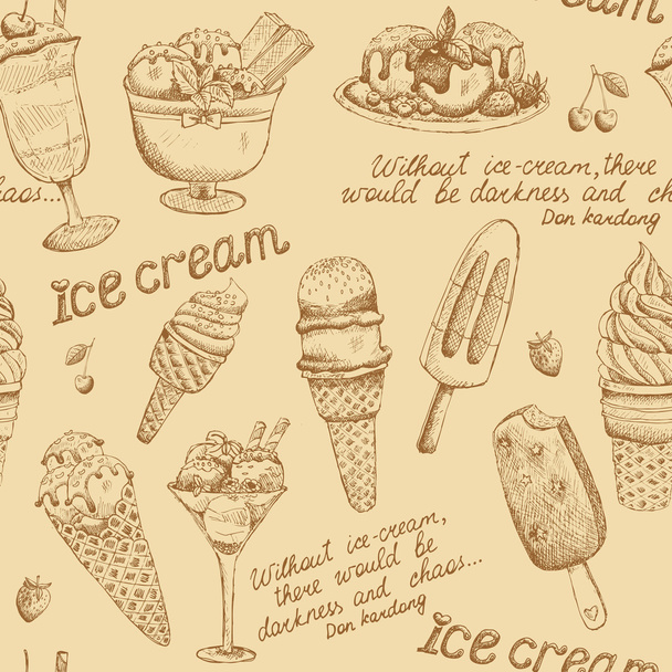 Ice cream vintage pattern - Vector, Image