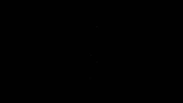 Fehér vonal Középkori kard ikon elszigetelt fekete háttérrel. 4K Videó mozgás grafikus animáció - Felvétel, videó
