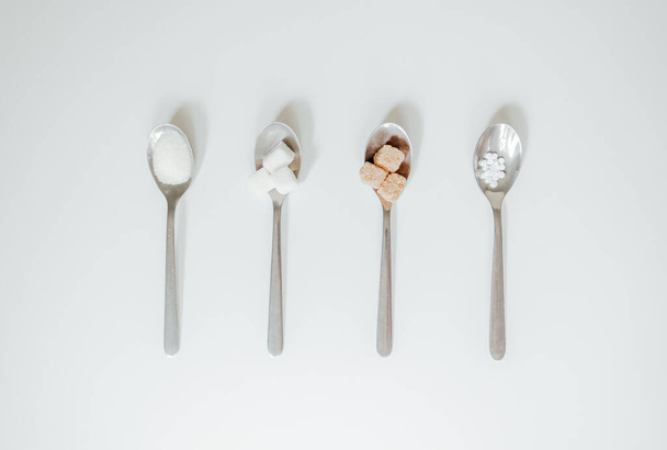 Different types of sugar. - Foto, afbeelding