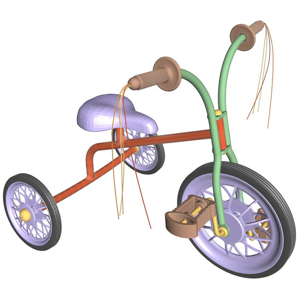 Велосипедный вектор Trycycle Trike. Иллюстрация изолирована на белом фоне. Векторная иллюстрация трёхциклического фона
. - Вектор,изображение