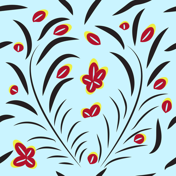 伝統的なロシア様式のベクトル花の装飾シームレスなパターンホーロマ木製のものに絵を描くために使用されるロシアの伝統的な装飾品のブランド-スプーン、料理など.  - ベクター画像