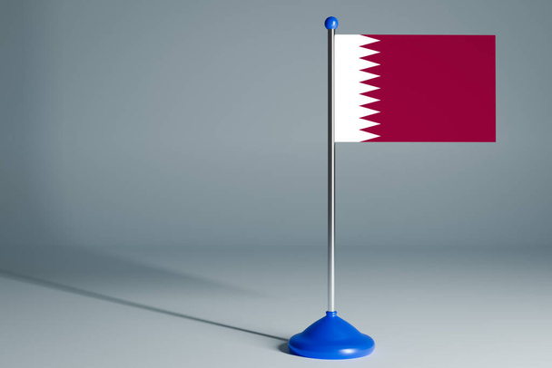 A bandeira nacional realista de renderização 3d de Qata
 - Foto, Imagem
