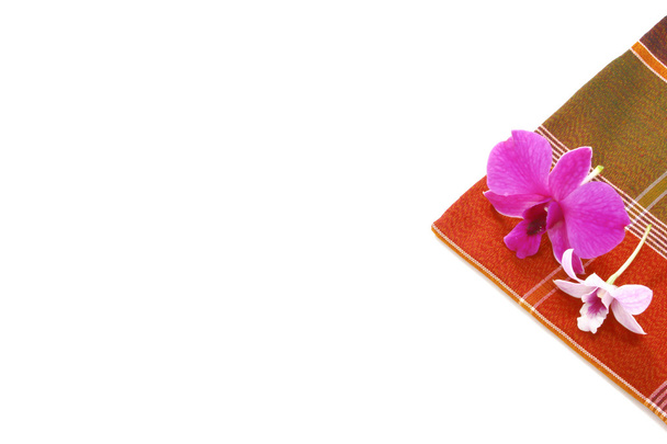 Tajlandia jedwabiu zdobione storczyki - Zdjęcie, obraz