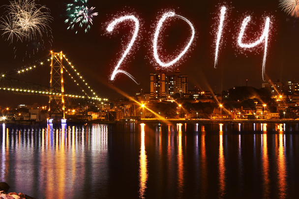 花火で新年のための美しいカラフルな背景 - 写真・画像